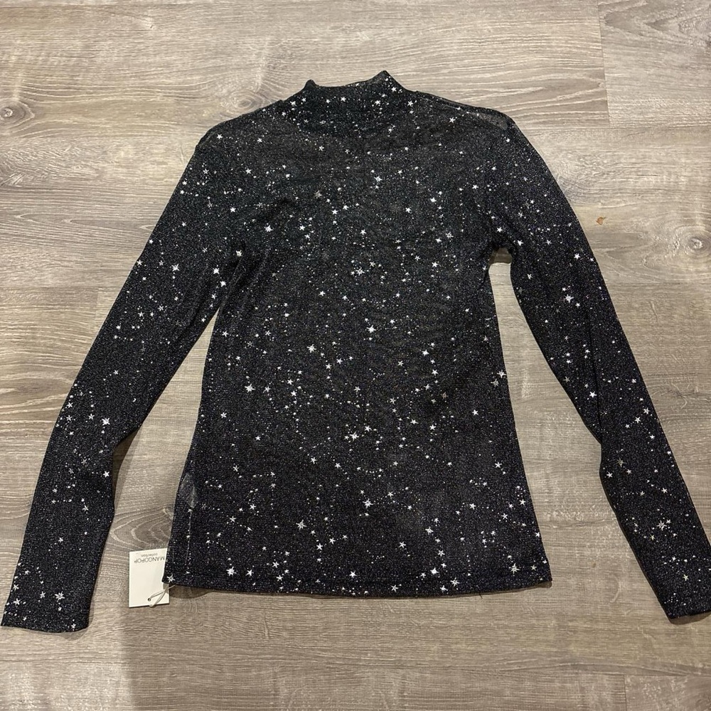 Black Starry Women's Mesh Top
